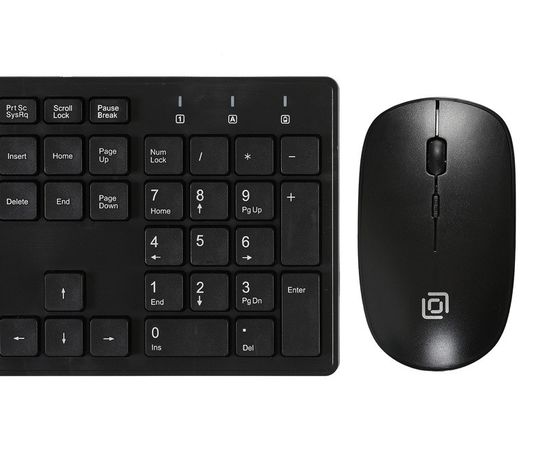  Клавиатура + мышь Oklick 240M клав:черный мышь:черный USB беспроводная slim Multimedia 