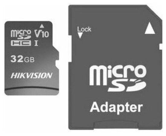  Карта памяти Hikvision (HS-TF-C1(STD)/32G/Adapter) microSDHC 32Gb Class10 + adapter 
