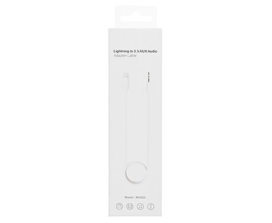  Адаптер - MH025 Lightning-3.5 папа-папа (1м) (white) 