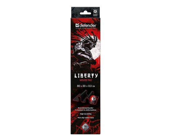  Коврик для компьютерной мыши Defender Liberty 800х300х3мм (black/red) (205874) 