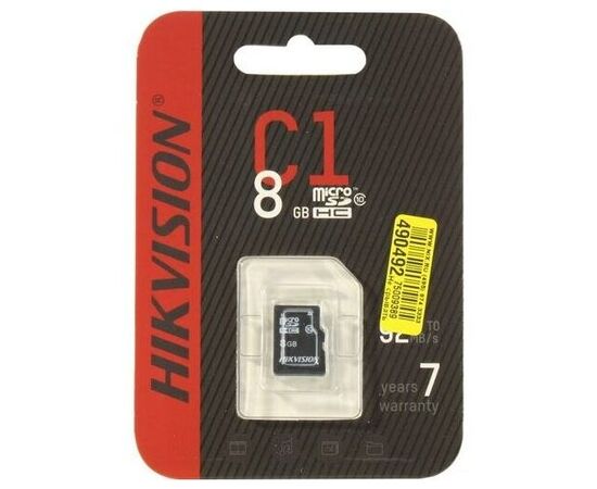  MicroSD  8GB  Hikvision Class 10 UHS-I U1  (23/10 Mb/s)  без адаптера 