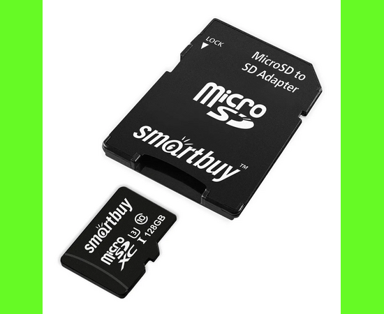  MicroSD  128GB  Smart Buy Сlass 10  UHS-I U3 + SD адаптер 