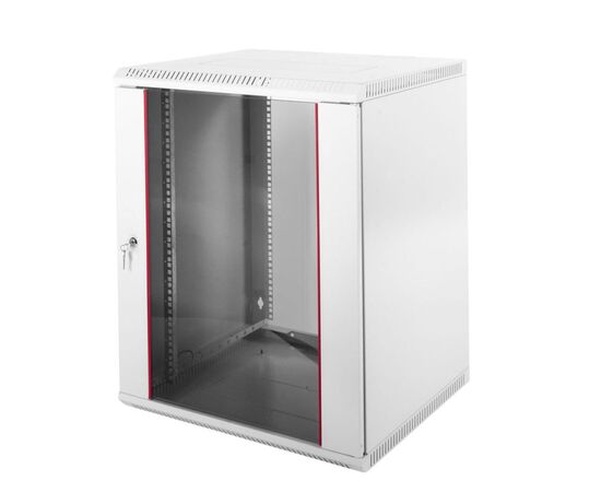  Шкаф коммутационный ЦМО ШРН-Э-12.500 серый 12U 600x520мм пер.дв.стекл несъемн.бок.пан. 