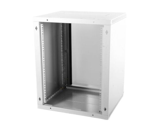  Шкаф коммутационный ЦМО ШРН-Э-12.500 серый 12U 600x520мм пер.дв.стекл несъемн.бок.пан. 