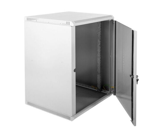  Шкаф коммутационный ЦМО ШРН-Э-12.500 серый 12U 600x520мм пер.дв.стекл несъемн.бок.пан. 