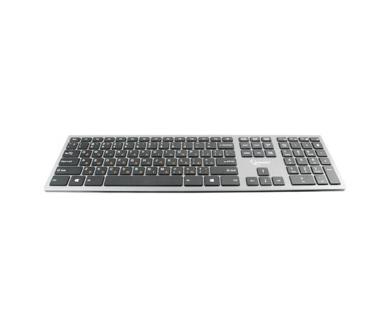  Клав. Gembird KBW-1 Wireless Silver,109 клавиш, м/медиа, ножничный механизм, бесшумная 