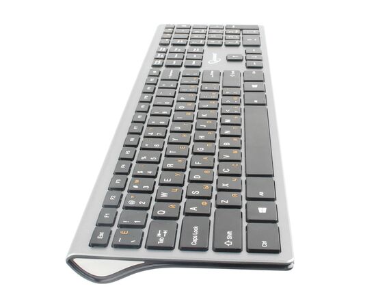  Клав. Gembird KBW-1 Wireless Silver,109 клавиш, м/медиа, ножничный механизм, бесшумная 