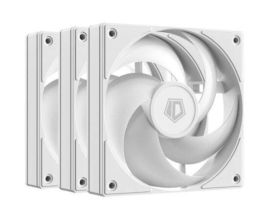  Вентилятор ID-COOLING AS-120-W Trio (3 in 1) 120x120x25мм (PWM, резиновые углы, белый, 300-2000об/мин, супертихий) Box 