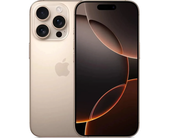  Смартфон Apple iPhone 16 Pro MYN63J/A 512Gb бежевый титан 3G 4G 1Sim 6.3" iOS 18 802.11 a/b/g/n/ac/ax/be NFC GPS 