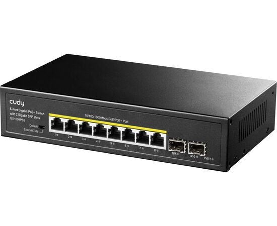  Коммутатор неуправляемый Cudy GS1008PS2 (L2) 8x1Гбит/с 2SFP 8PoE+ 120W 