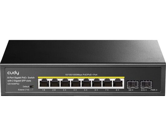  Коммутатор неуправляемый Cudy GS1008PS2 (L2) 8x1Гбит/с 2SFP 8PoE+ 120W 