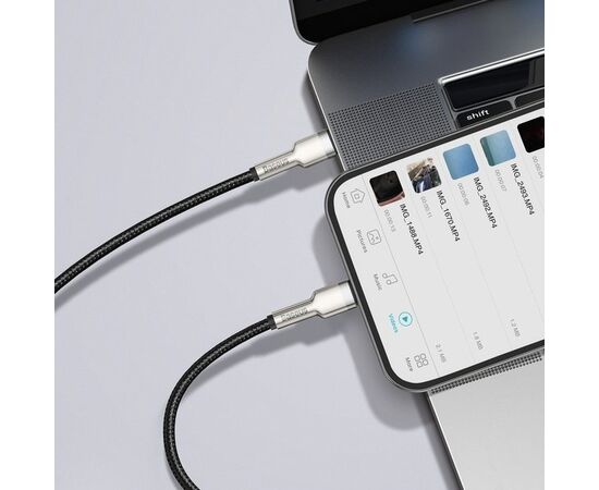  Дата-кабель Baseus Cafule Series Metal Data Cable Type-C to iP PD 20W 1m Black 