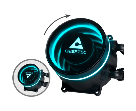  СВО Chieftec Iceberg 240 CLC-240-RGB LGA1700/1200/115X/AM5/AM4 (TDP 300W, ARGB Pump, PWM, Dual ARGB Fan 120mm) 