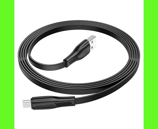  Кабель USB - микро USB Borofone BX85, 1.0м, 2.4A, цвет: чёрный (1/360) 