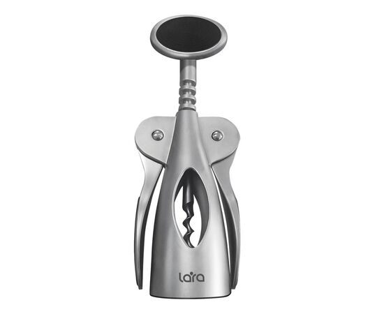  Штопор LARA LR07-42 цинковый сплав, нерж.сталь с прорезиненной ручкой 