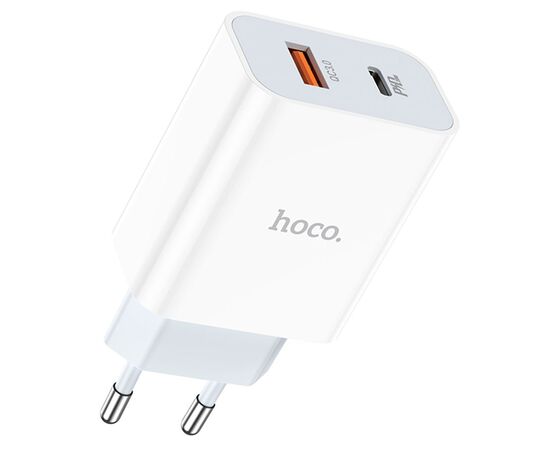  Сетевое зарядное устройство HOCO C97A 1xUSB + 1xUSB-C, 3.0A, 20W, белый 