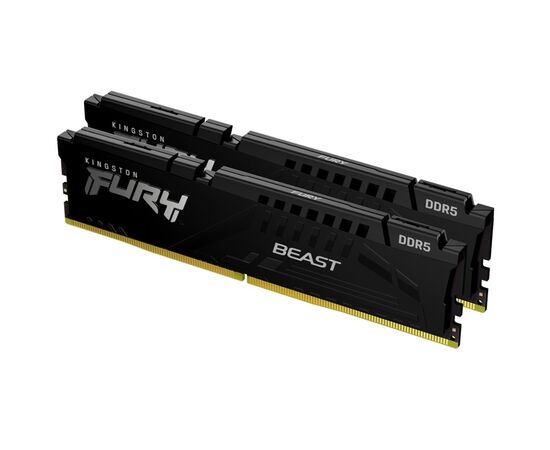  ОЗУ Kingston Fury Beast Black Expo CL36 (KF552C36BBEK2-32) DDR 5 DIMM 32Gb PC41600, 5200Mhz, (Kit of 2) 