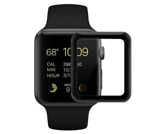  Защитное стекло COTEetCI 4D для Apple Watch 3, Full Glue 3D, 42mm, прозрачный+черная рамка 