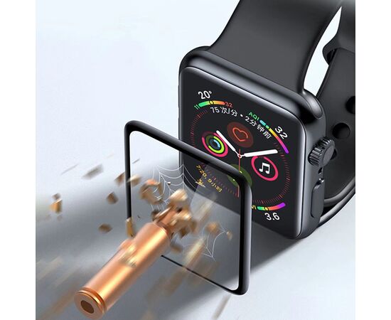  Защитное стекло COTEetCI 4D для Apple Watch 3, Full Glue 3D, 42mm, прозрачный+черная рамка 