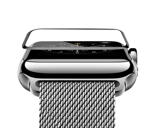  Защитное стекло COTEetCI 4D для Apple Watch 3, Full Glue 3D, 42mm, прозрачный+черная рамка 