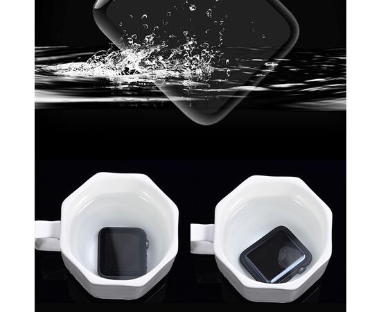  Защитное стекло COTEetCI 4D для Apple Watch 3, Full Glue 3D, 42mm, прозрачный+черная рамка 