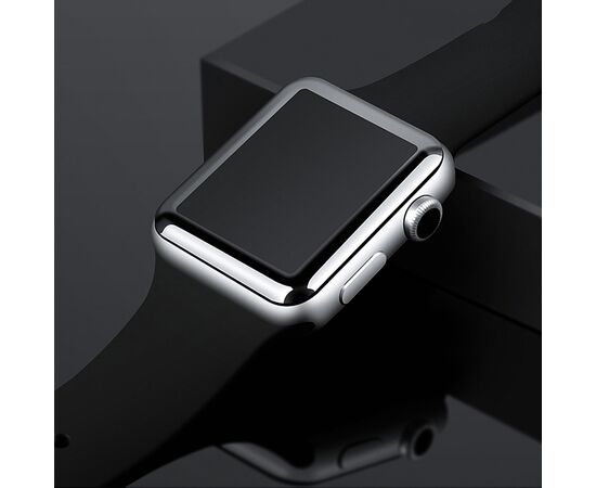  Защитное стекло COTEetCI 4D для Apple Watch 3, Full Glue 3D, 42mm, прозрачный+черная рамка 