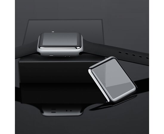  Защитное стекло COTEetCI 4D для Apple Watch 3, Full Glue 3D, 42mm, прозрачный+черная рамка 